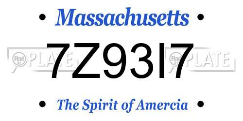 7Z93I7 Massachusetts License Plate