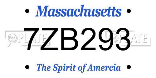 7ZB293 Massachusetts License Plate