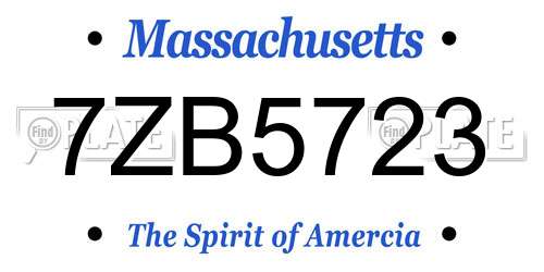 7ZB5723 Massachusetts License Plate