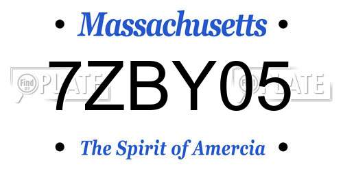 7ZBY05 Massachusetts License Plate