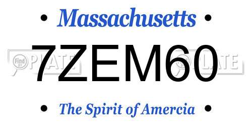 7ZEM60 Massachusetts License Plate