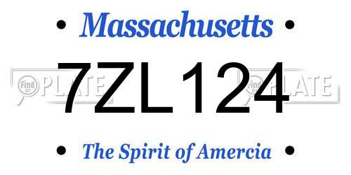 7ZL124 Massachusetts License Plate