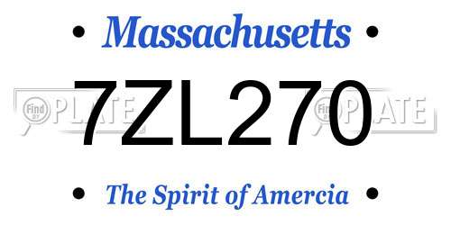 7ZL270 Massachusetts License Plate