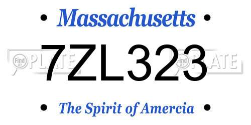 7ZL323 Massachusetts License Plate