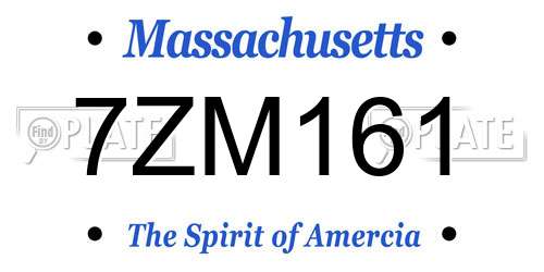 7ZM161 Massachusetts License Plate