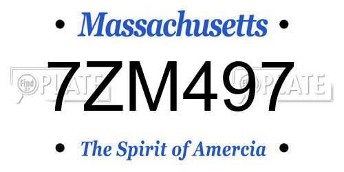 7ZM497 Massachusetts License Plate