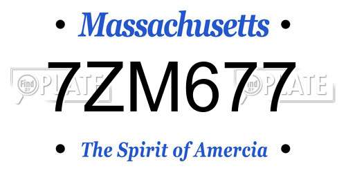 7ZM677 Massachusetts License Plate
