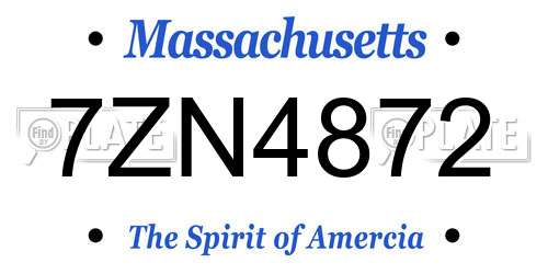 7ZN4872 Massachusetts License Plate