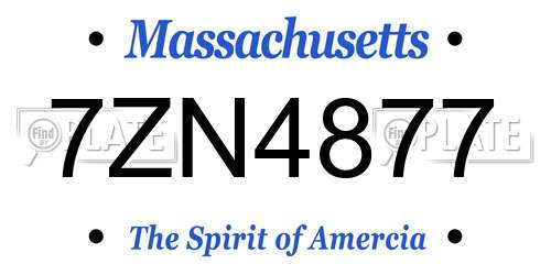 7ZN4877 Massachusetts License Plate