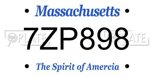 7ZP898 Massachusetts License Plate