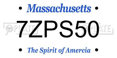 7ZPS50 Massachusetts License Plate