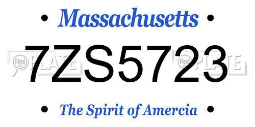 7ZS5723 Massachusetts License Plate