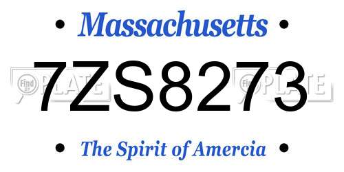 7ZS8273 Massachusetts License Plate