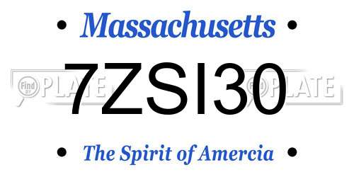 7ZSI30 Massachusetts License Plate