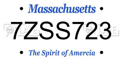 7ZSS723 Massachusetts License Plate