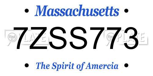 7ZSS773 Massachusetts License Plate