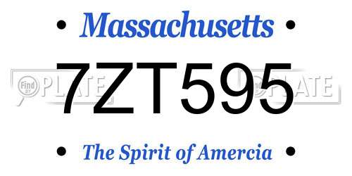7ZT595 Massachusetts License Plate