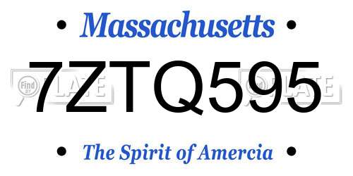 7ZTQ595 Massachusetts License Plate