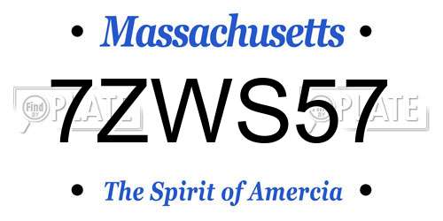 7ZWS57 Massachusetts License Plate