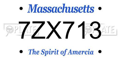 7ZX713 Massachusetts License Plate