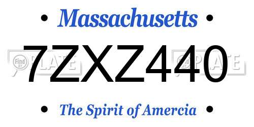 7ZXZ440 Massachusetts License Plate