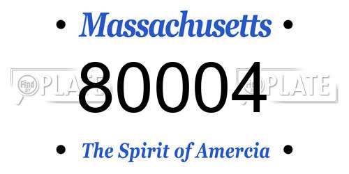 80004 Massachusetts License Plate
