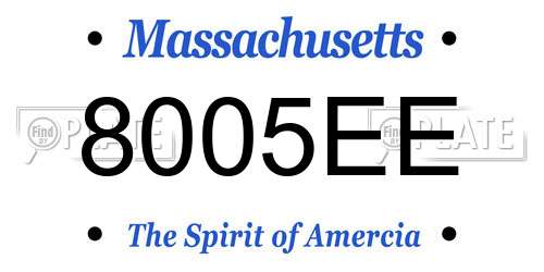8005EE Massachusetts License Plate