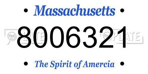 8006321 Massachusetts License Plate