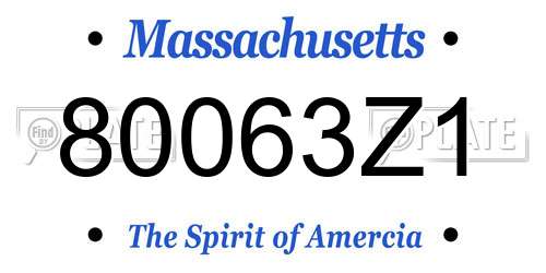 80063Z1 Massachusetts License Plate