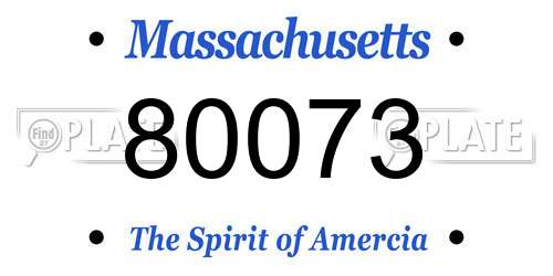 80073 Massachusetts License Plate