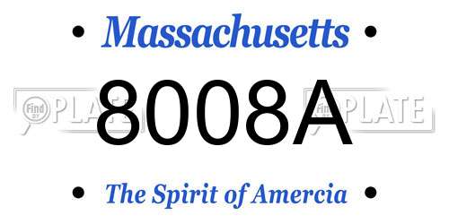 8008A Massachusetts License Plate