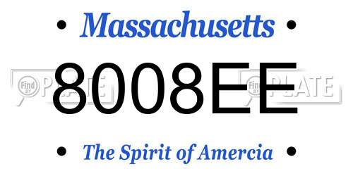 8008EE Massachusetts License Plate