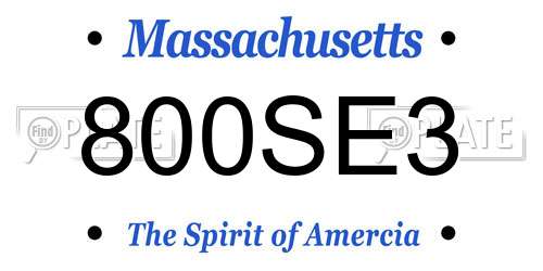 800SE3 Massachusetts License Plate