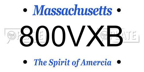 800VXB Massachusetts License Plate