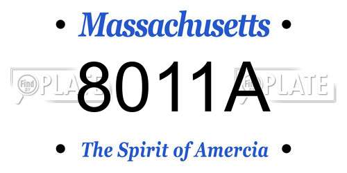 8011A Massachusetts License Plate