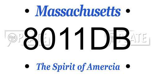 8011DB Massachusetts License Plate