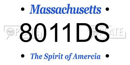 8011DS Massachusetts License Plate