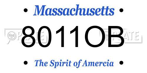 8011OB Massachusetts License Plate