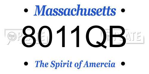 8011QB Massachusetts License Plate