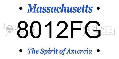 8012FG Massachusetts License Plate