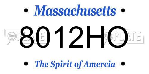 8012HO Massachusetts License Plate