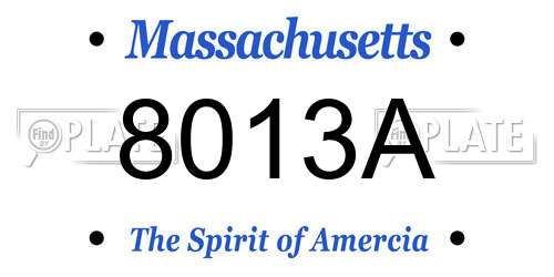 8013A Massachusetts License Plate