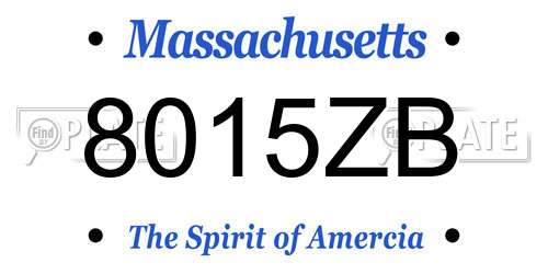 8015ZB Massachusetts License Plate
