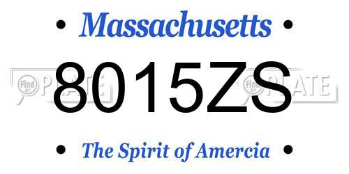 8015ZS Massachusetts License Plate
