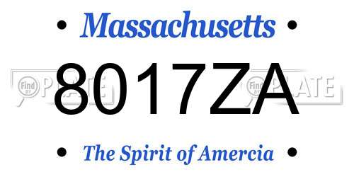 8017ZA Massachusetts License Plate