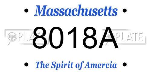 8018A Massachusetts License Plate