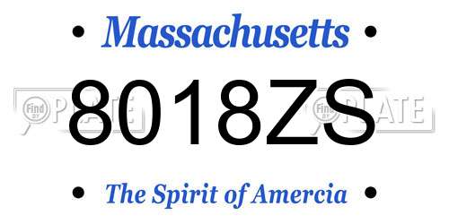 8018ZS Massachusetts License Plate