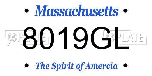 8019GL Massachusetts License Plate