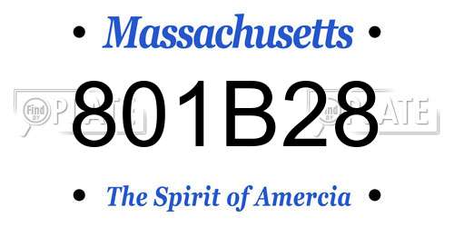 801B28 Massachusetts License Plate