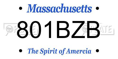 801BZB Massachusetts License Plate